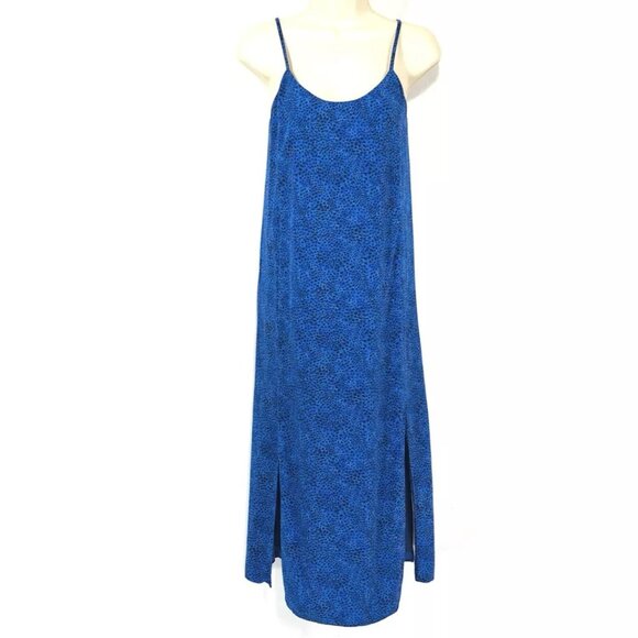 & Other Stories Leopard Print Midi Slip Dress Sz 0 Adjustable Straps Side Slits - Picture 3 of 15